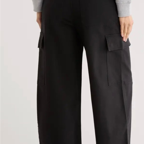 DL1961 ZOIE Wide Leg Black Women's Cargo Pants - Picture 3 of 9